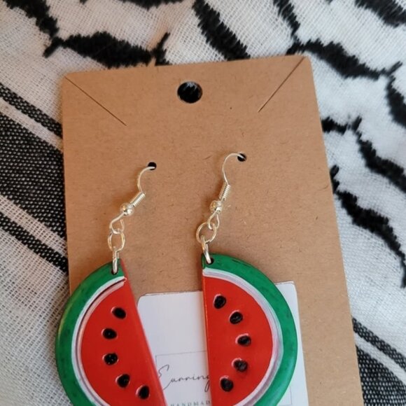 Watermelon Earrings for Gaza - Picture 3 of 3